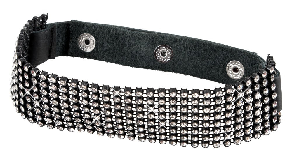 Bad Kitty Halsband mit Strass – funkelnder Choker aus Leder