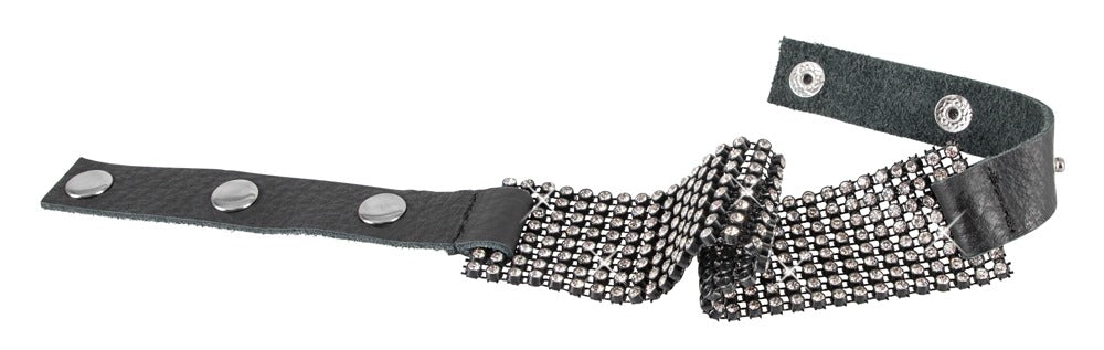 Bad Kitty Halsband mit Strass – funkelnder Choker aus Leder