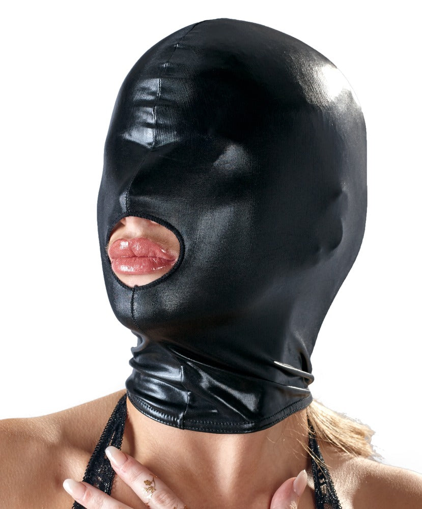 Bad Kitty Kopfmaske im Wetlook mit Mundöffnung