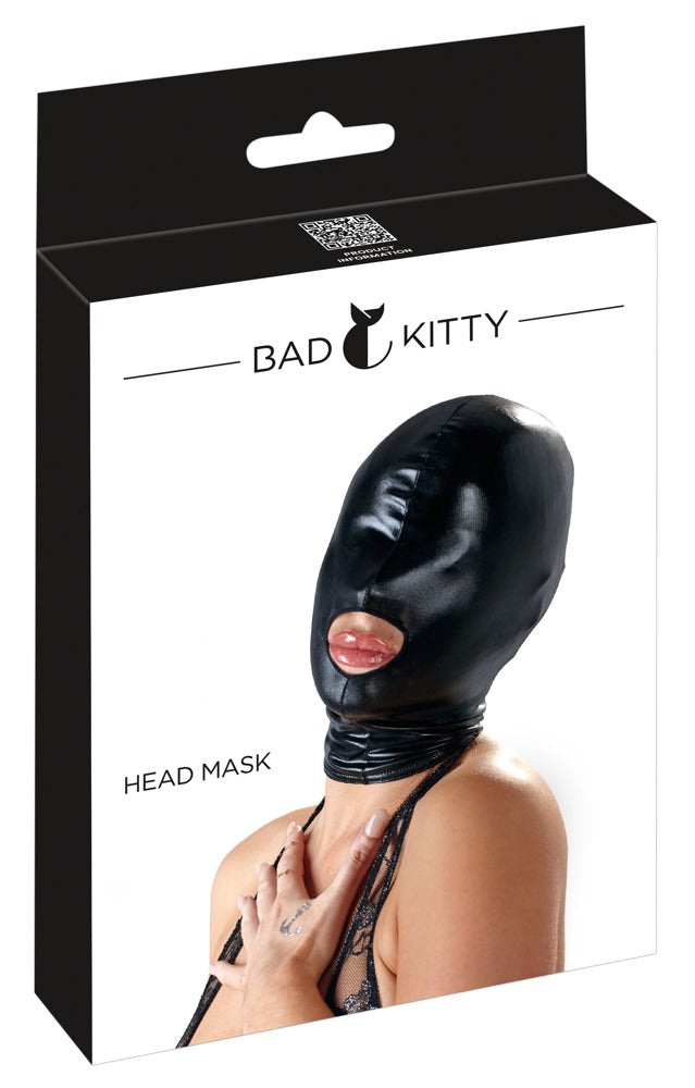 Bad Kitty Kopfmaske im Wetlook mit Mundöffnung