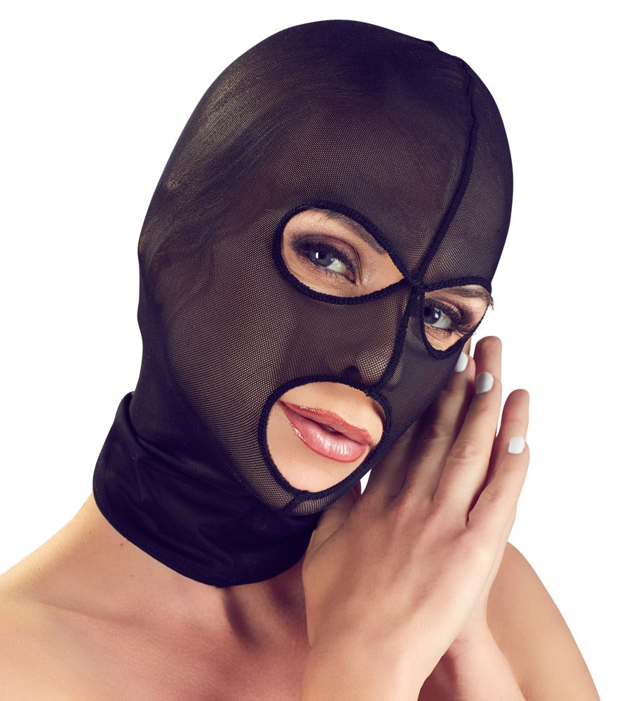 Bad Kitty Kopfmaske aus Powernet mit Augen- und Mundöffnung