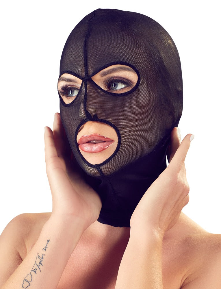 Bad Kitty Kopfmaske aus Powernet mit Augen- und Mundöffnung