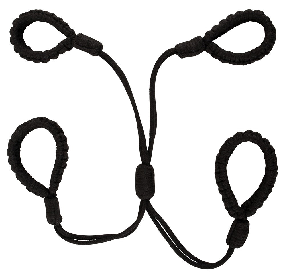 Bad Kitty Softbondage-Fesselkreuz aus Baumwollseil für Hände und Füße