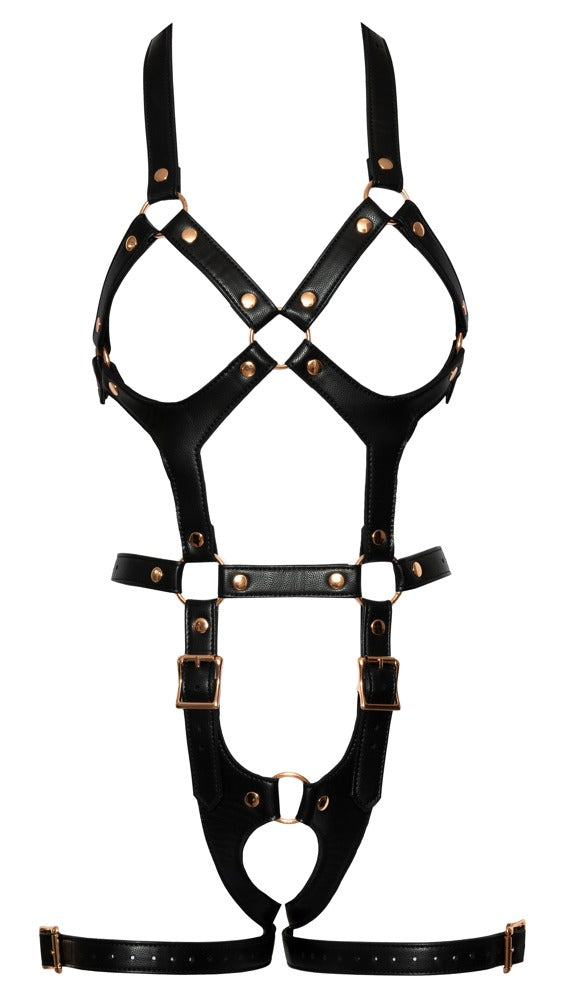 Bad Kitty Harness-Body ouvert busenfrei mit Oberschenkelriemen