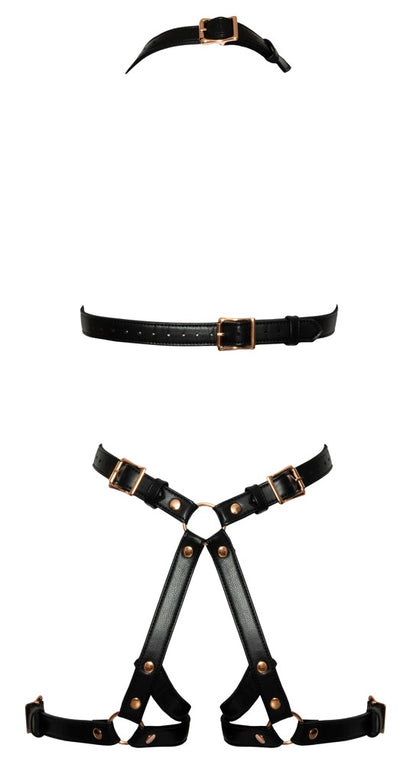 Bad Kitty Harness-Body ouvert busenfrei mit Oberschenkelriemen