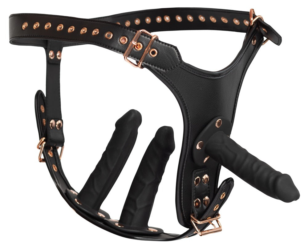 Bad Kitty Strap-on-String 3D mit 3 realistischen Dildos