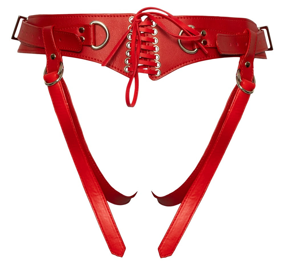 Bad Kitty Strap-on-Umschnallgurt in Rot mit Einsetzring