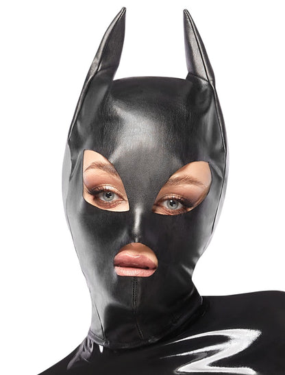 Bad Kitty Kopfmaske im Cat-/Batwoman-Look aus Lederimitat