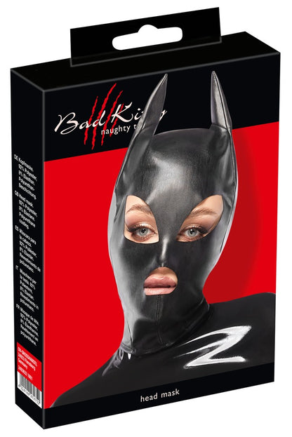 Bad Kitty Kopfmaske im Cat-/Batwoman-Look aus Lederimitat