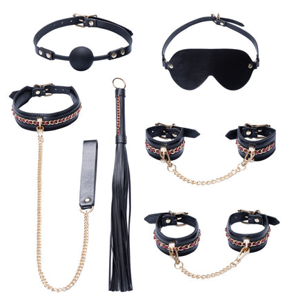 Bad Kitty Fessel-Set 6-teilig Chain mit Knebel und Leine