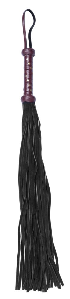 Bad Kitty Flogger zweifarbig aus Veloursleder in Deep Red