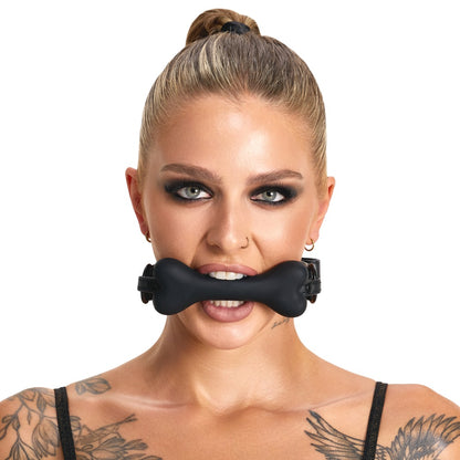 Bad Kitty Knebel im Knochen-Design aus Silikon für Puppy-Play