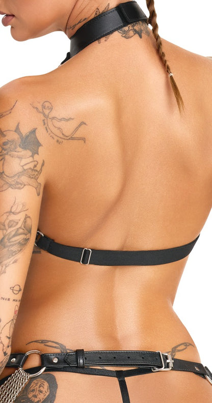 Bad Kitty 3-teiliges Harness-Set mit Ketten aus Lederimitat