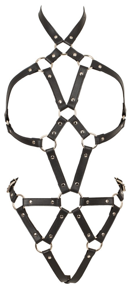 Bad Kitty Harness-Body in Lederoptik mit Ringen und Nieten