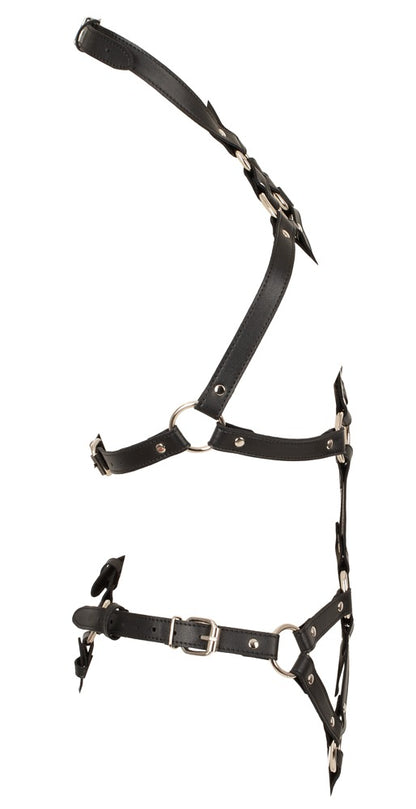 Bad Kitty Harness-Body in Lederoptik mit Ringen und Nieten