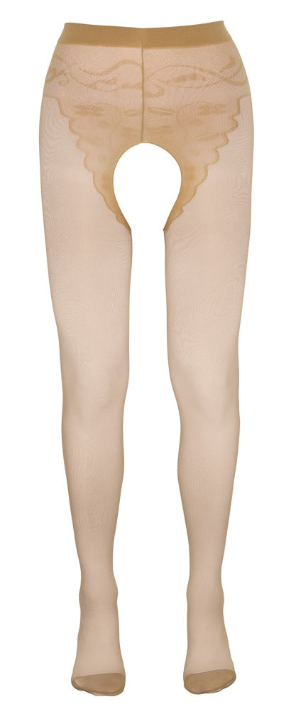 Cottelli Strumpfhose mit Höschenteil, ouvert, Haut