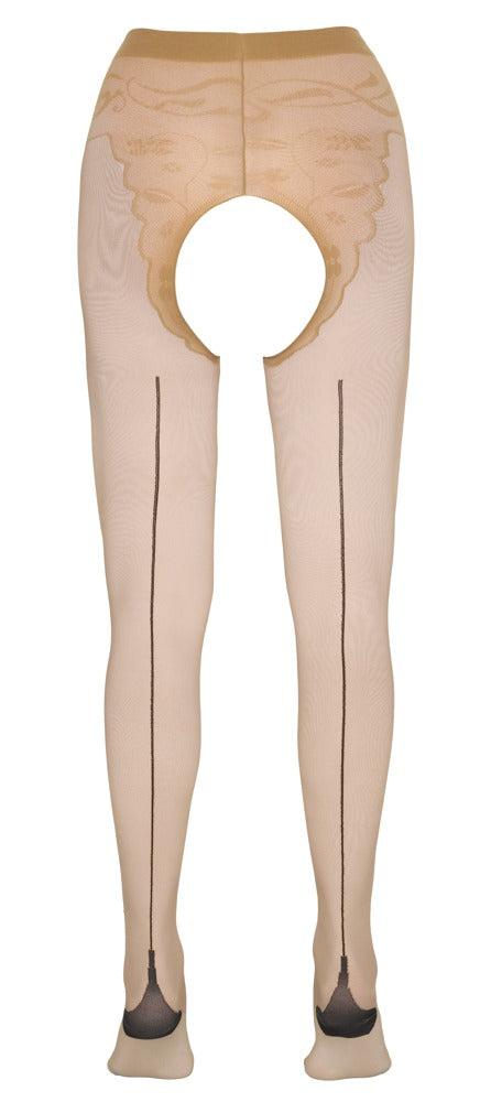 Cottelli Strumpfhose mit Höschenteil, ouvert, Haut