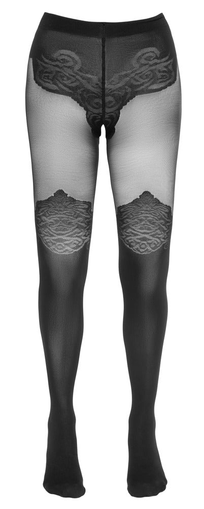 Cottelli Strumpfhose im Overknee-Look, ouvert
