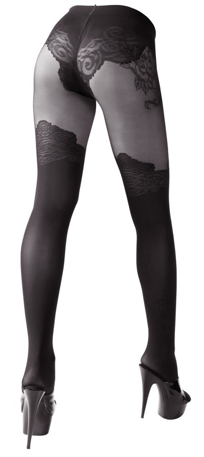 Cottelli Strumpfhose im Overknee-Look, ouvert