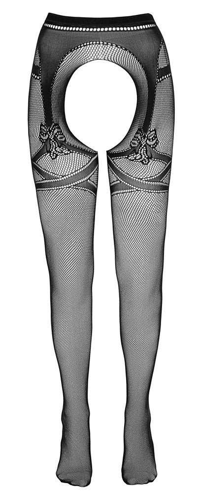 Cottelli Netz-Strumpfhose mit eingewebtem Strumpfband, ouvert