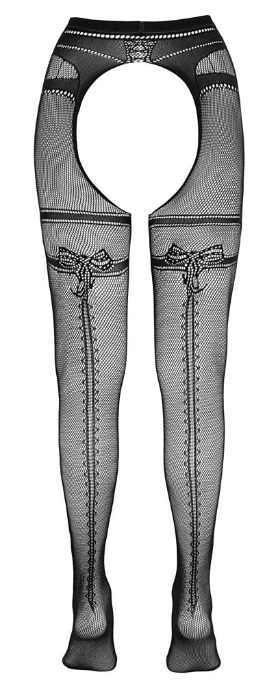 Cottelli Netz-Strumpfhose mit eingewebtem Strumpfband, ouvert