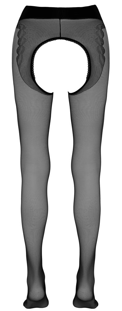 Cottelli Strumpfhose mit eingewebtem Tanga, ouvert