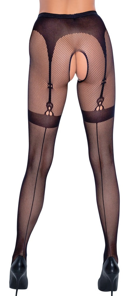 Cottelli Netz-Strumpfhose in Strapsgurt-Optik