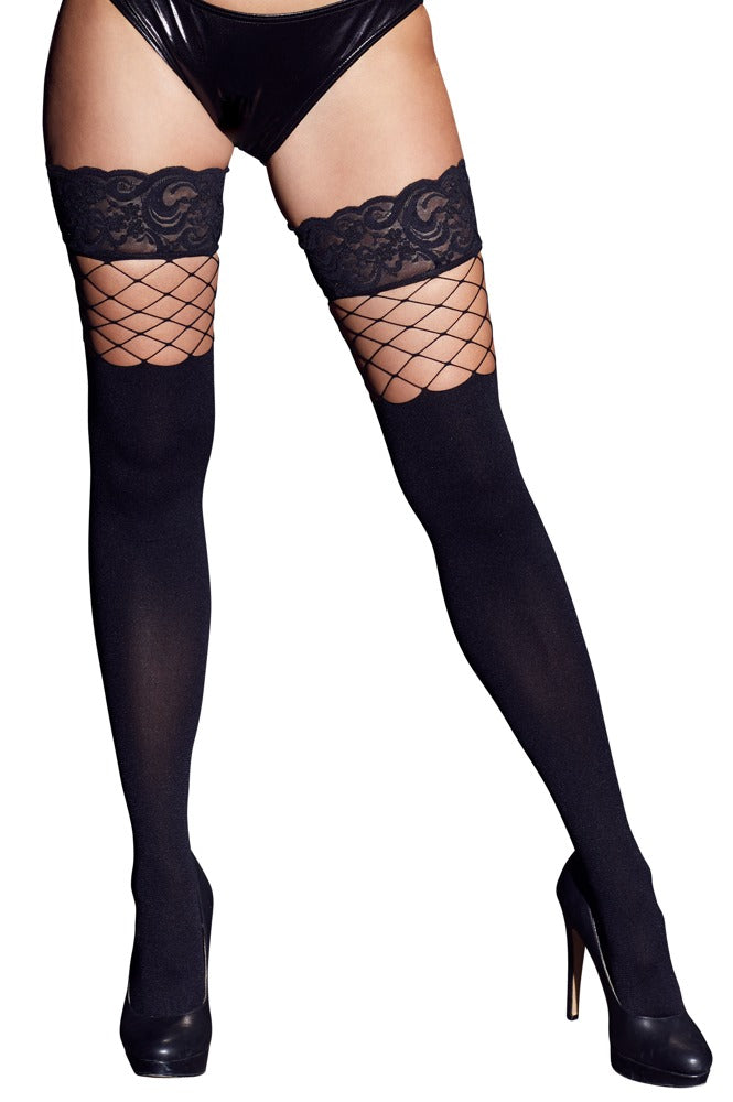 Cottelli halterlose Strümpfe im 2in1 Overknee-Look