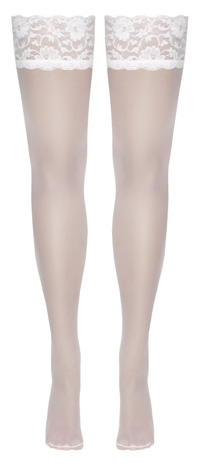 Cottelli halterlose Strümpfe mit 9 cm Spitzenabschluss, Weiß