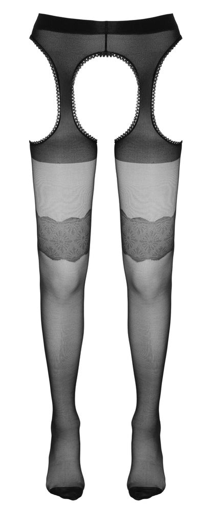 Cottelli Strumpfhose mit Cut-outs und Strumpfband, ouvert