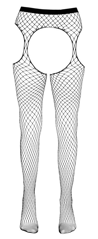 Cottelli Sexstrumpfhose mit Cut-outs aus grobem Netz, ouvert