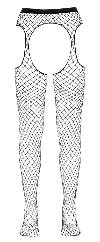 Cottelli Sexstrumpfhose mit Cut-outs aus grobem Netz, ouvert