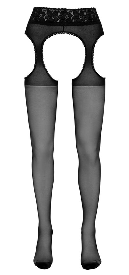 Cottelli Sexstrumpfhose mit Spitzen-Bund, ouvert