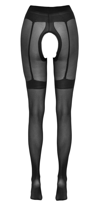 Cottelli Netz-Strumpfhose mit Strapsgurt, 30 den, ouvert