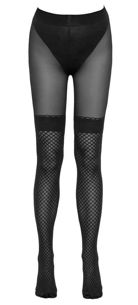 Cottelli Strumpfhose im Overknee-Look, 30 den, ouvert