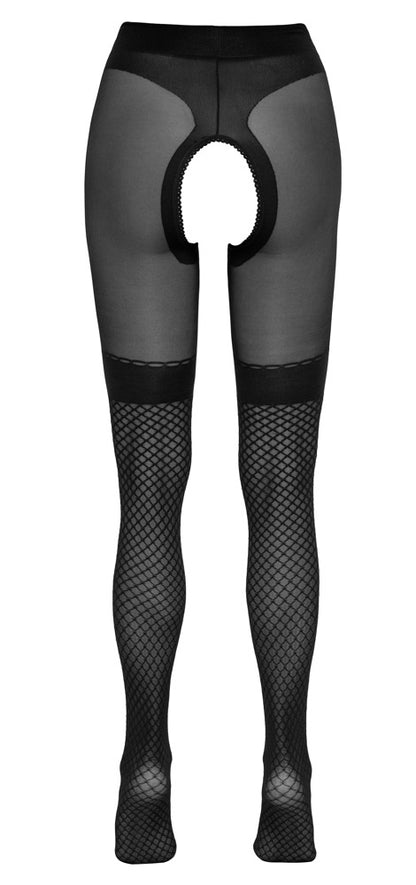 Cottelli Strumpfhose im Overknee-Look, 30 den, ouvert