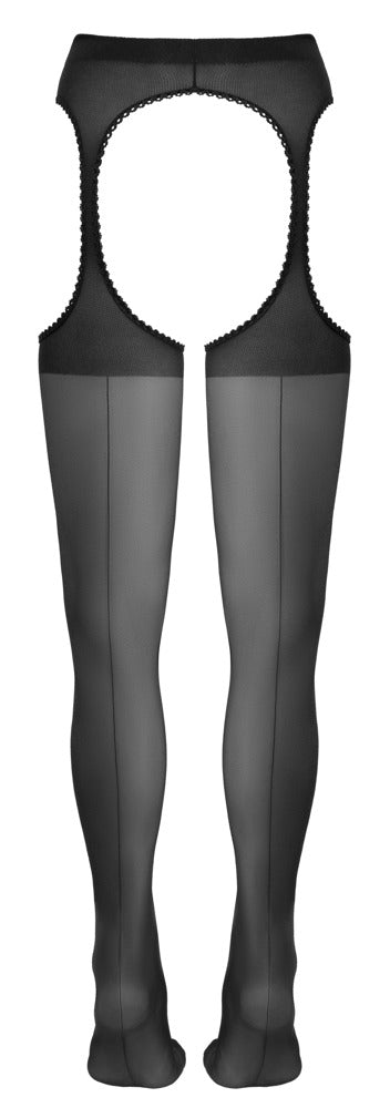 Cottelli Sex-Strumpfhose mit Ziernaht und Cut-outs, ouvert