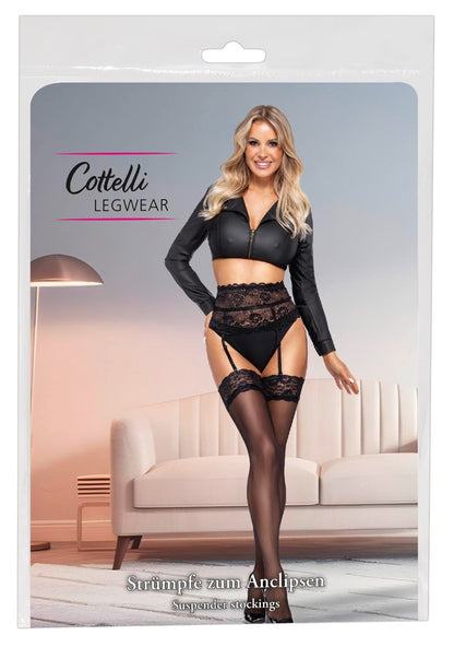 Cottelli Strapsstrümpfe mit 9 cm Spitzenabschluss, 20 den