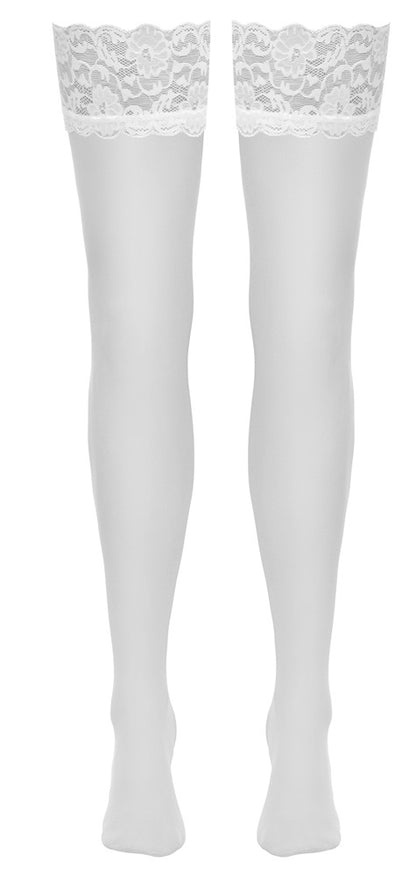 Cottelli Strapsstrümpfe mit 9 cm Spitzenabschluss, Weiß