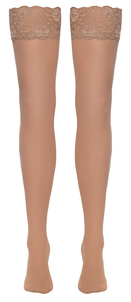Cottelli Strapsstrümpfe mit 9 cm Spitzenabschluss, Haut