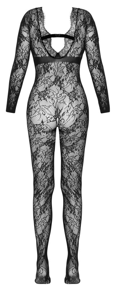 Fantasy Langarm-Catsuit in Spitzenoptik, ouvert