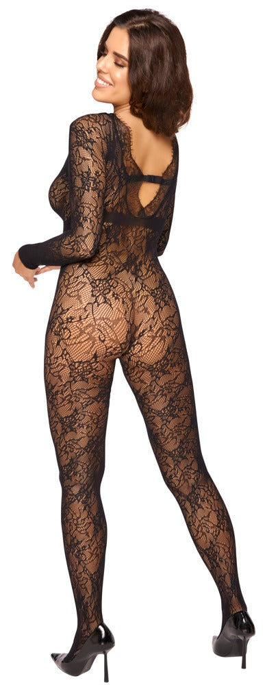Fantasy Langarm-Catsuit in Spitzenoptik, ouvert