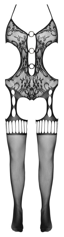 Fantasy Catsuit aus Netz in Straps-Optik, ouvert