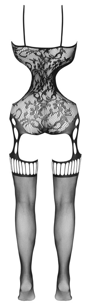 Fantasy Catsuit aus Netz in Straps-Optik, ouvert