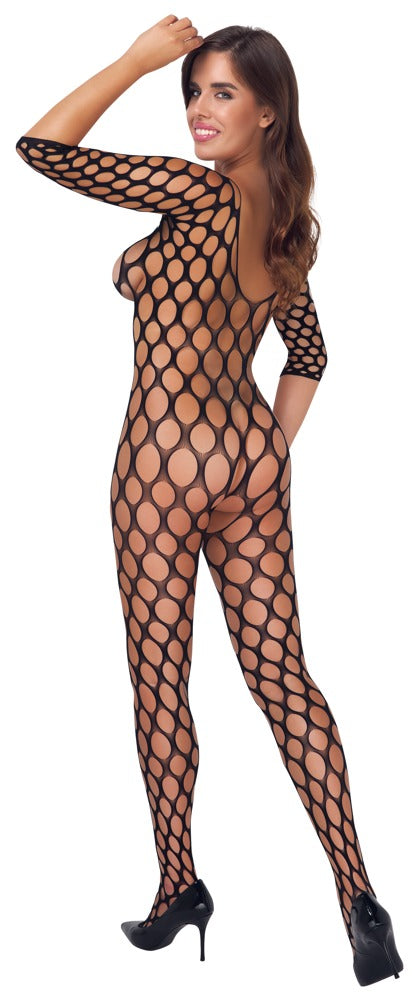 Fantasy Langarm-Catsuit im Loch-Design, ouvert