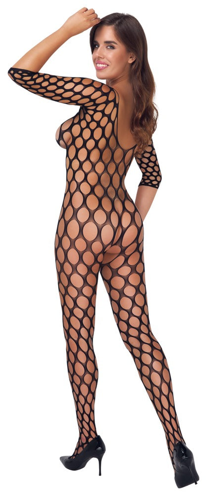 Fantasy Langarm-Catsuit im Loch-Design, ouvert