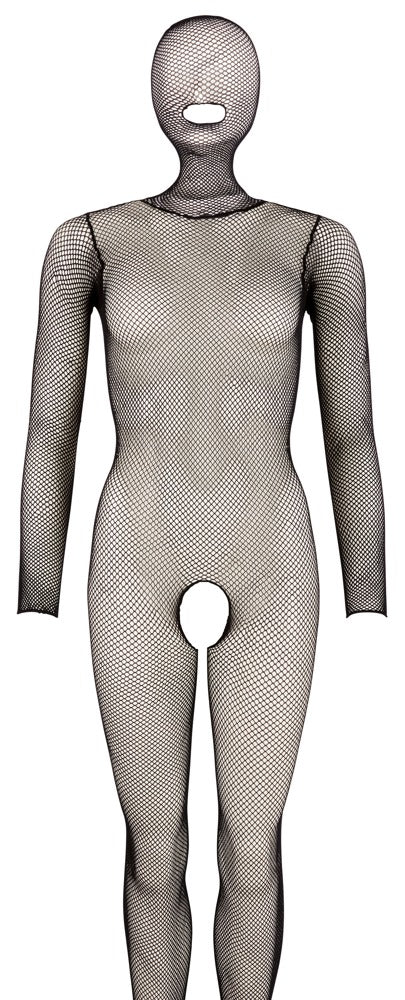 Fantasy Netz-Catsuit mit Kopfmaske, ouvert