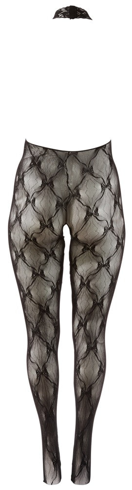 Fantasy Ouvert-Catsuit aus Rautenspitze mit Halsband