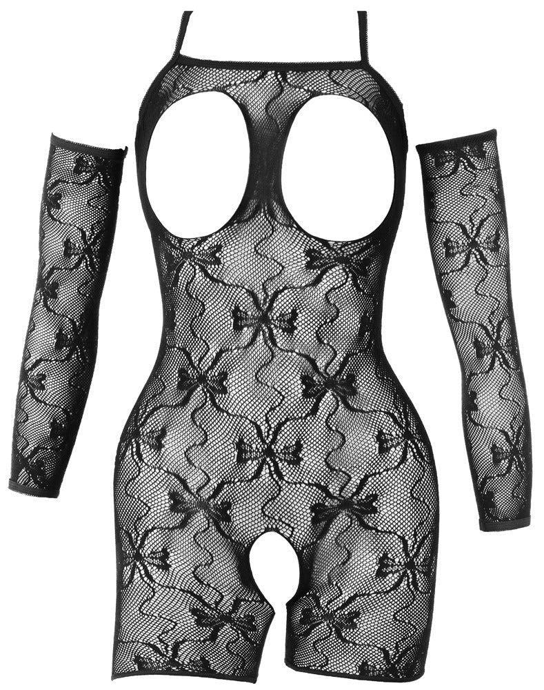 Fantasy Ouvert-Catsuit mit kurzem Bein und Armstulpen