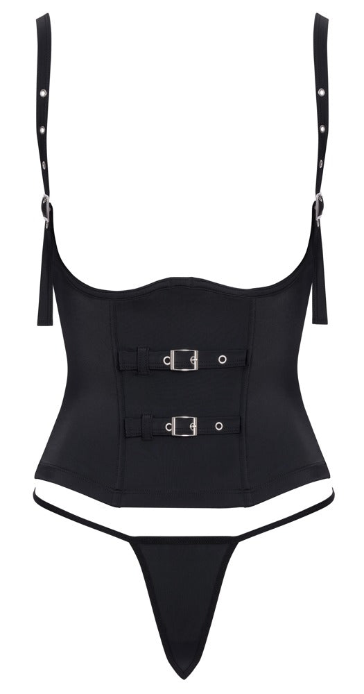 Cottelli Open-Bust-Taillen-Corsage mit Mini-String